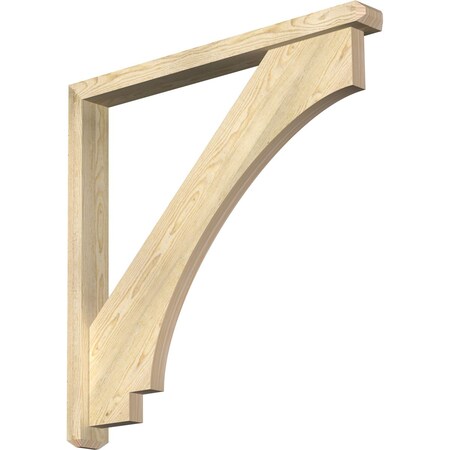 Ekena Millwork Imperial Craftsman Rough Sawn Bracket w/ Offset Brace, Douglas Fir, 4"W x 38"D x 38"H BKT0402X38X38IMP04RDF